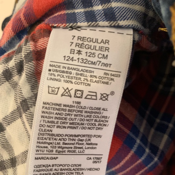 Gap fully Plaid-lined jeans - Picture 3 of 5